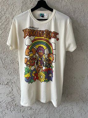 Fraggle Rock Jim Henson Rainbow Graphic T-Shirt NWT Ecru Retro TruffleShuffle L